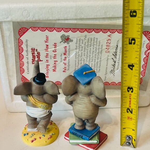 Elephant Figurine vtg Hamilton Collection BOX Pals Month New Year Making Grade - Picture 4 of 7